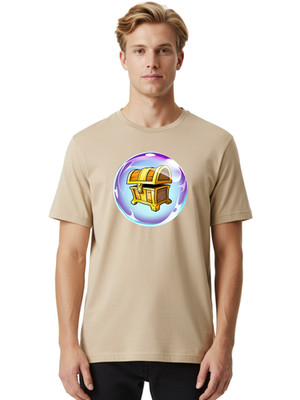 Treasure-Chest-In-Bubble Mens Graphic Tee, 100% Cotton, Casual Summer Wear