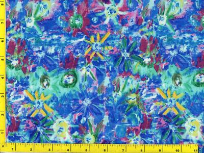 Blue Red Yellow Green Watercolor Flower Garden By The Yard CPABLU06115