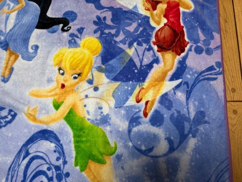 Disney Tinkerbell fleece blanket Purple Fairies Sisters 30" x 40" CLEAN - Picture 4 of 10