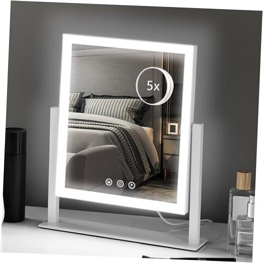 14.1x12.1 Hollywood Lighted Makeup Mirror with Adjustable Vanity Lights  -image