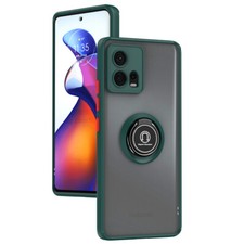 Funda delgada mate rígida con soporte para anillo trasero + Protector de pantalla para Motorola Moto S30 Pro