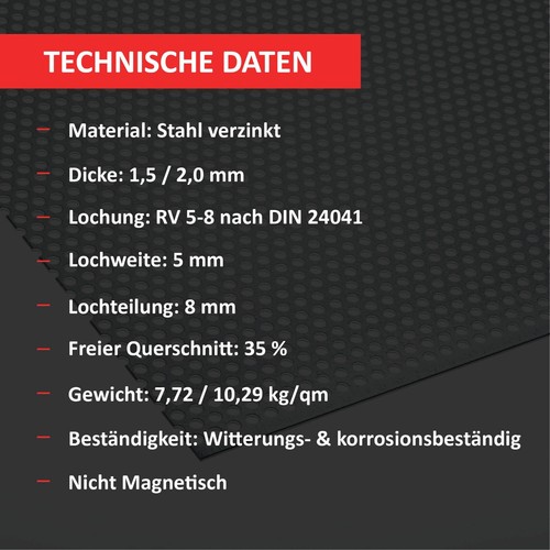 Bestell dein Blech Individuelle Lochbleche Aluminium Stahl Edelstahl Zuschnitt - Bild 8 von 16