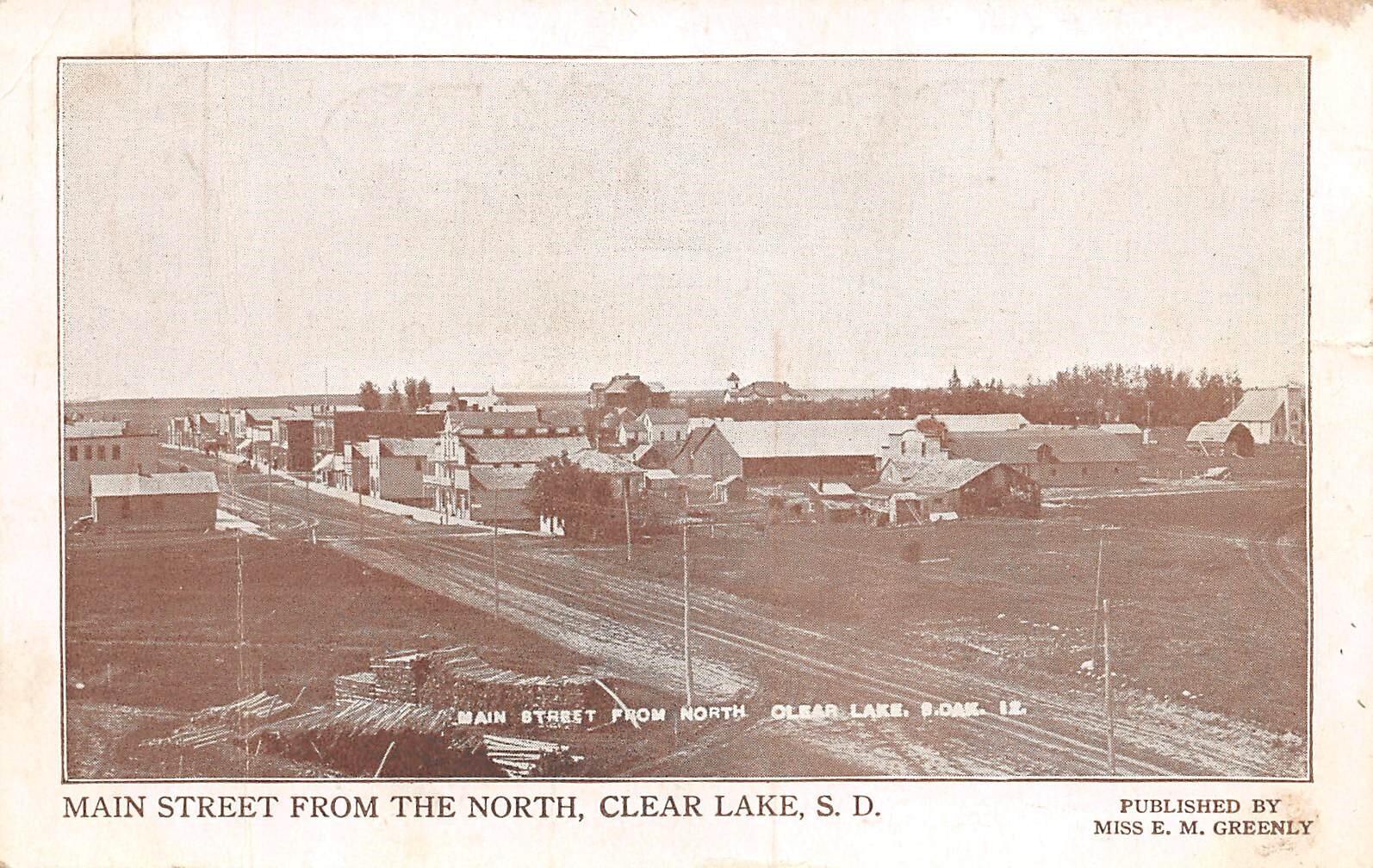 UPICK POSTCARD Main Street from The North, Clear Lake, South Dakota 1912 eBay