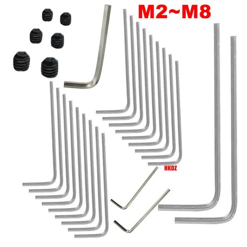 M2~M8 Metric Hexagonal Key 0.9mm~4mm All SizesShort Arm Allen Keys Hex Wrenches - Picture 2 of 20