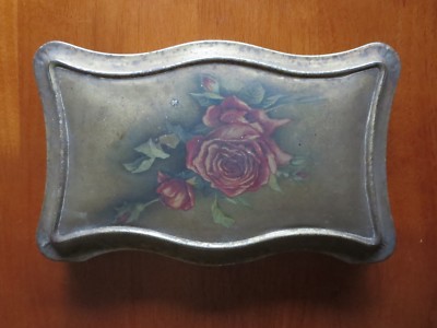 1920's Antique ~ Confiserie UNION Zagreb Chocolat Bonbons Tin 10'' x 6'' x 1.5''