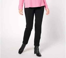 Susan Graver Premium Stretch Slim Ankle Pant with Notch-Black-4X A626996 NEW