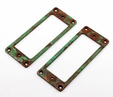 AGP - Low Profile Flat Bottom Aged Relic Chrome Mini Humbucker Ring Set
