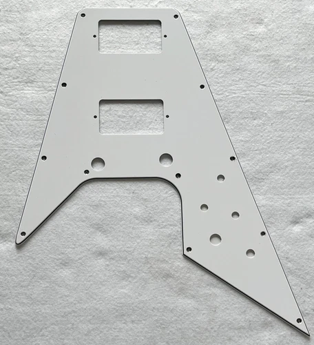 For Gibson Flying V Style Guitar Pickguard, 3 Ply White