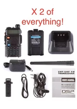 2x Baofeng UV-5R 8W Dual-Band V/UHF FM Pro Transceiver Two-way Radio Scanner