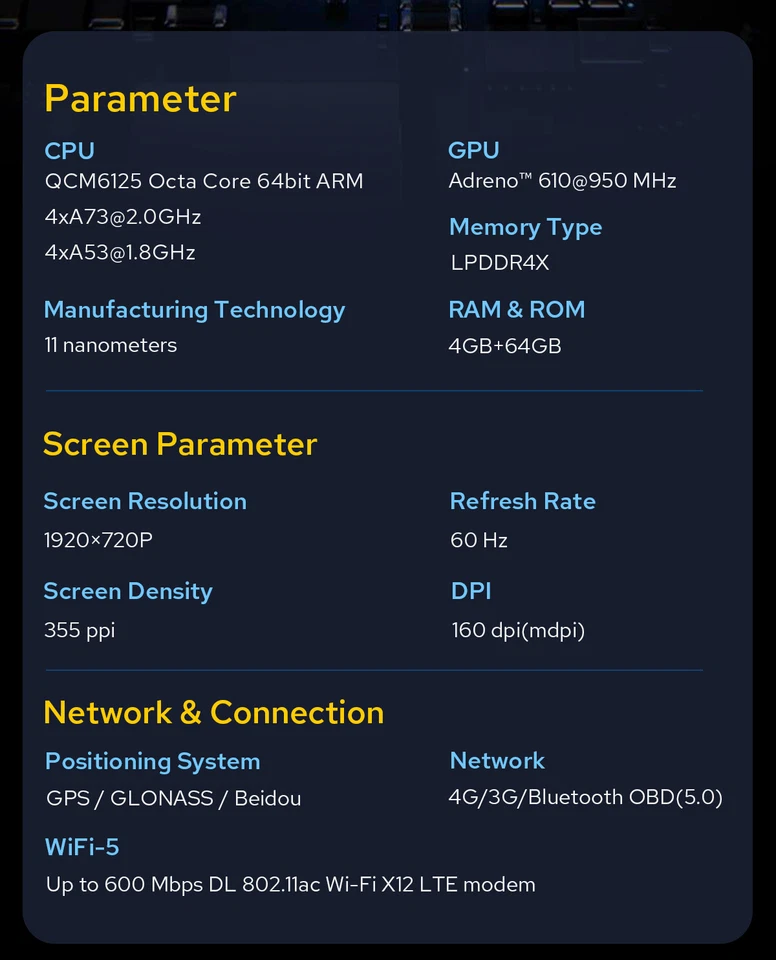 JOYING 8.9 Inch Universal Single Din Android 12 Qualcomm Snapdragon 4G Head Unit Foto 3 de 4