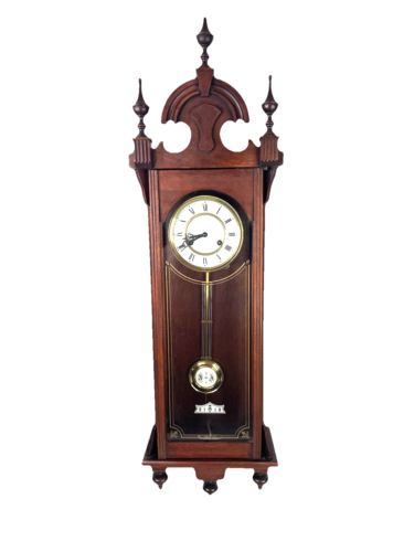 Large 39in Vintage New Haven Vienna Wall Clock Hourly Strike, Key-wind