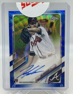 IAN ANDERSON 2021 Topps Chrome Blue Wave Auto Rookie Atlanta Braves RC /150