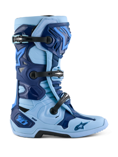Stivali Uomo Alpinestars Tech 10 STEELER Blue Limited Edition Motocross Enduro - Foto 2 di 16