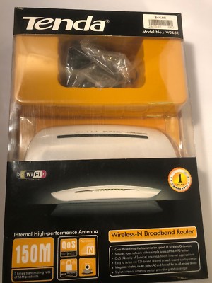 Tenda W268R Wireless-N Broadband Router 150Mbps 802.11n 4-Port Switch White NEW