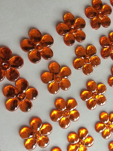 50/20 Pieces Flowers Kundan Stone Application Patch Glossy Finish 1 3/16in - Picture 19 of 29
