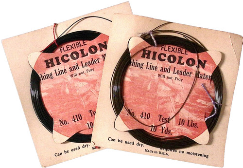 Vintage Hicolon Flexible Fishing Line No 410 Test 10 Pound USA Mancave Decor