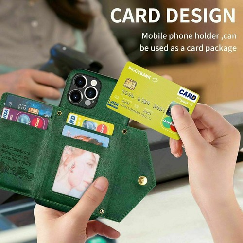 Card Wallet Crossbody Phone Case for iPhone 11 12 13 14 15 16 Pro Max XR 7 8 SE - Picture 19 of 34