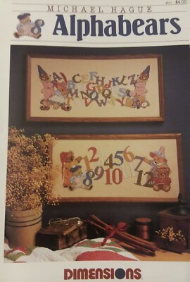 Alphabears ABC 123 Bears Alphabet Cross Stitch PATTERN  Leaflet/Booklet
