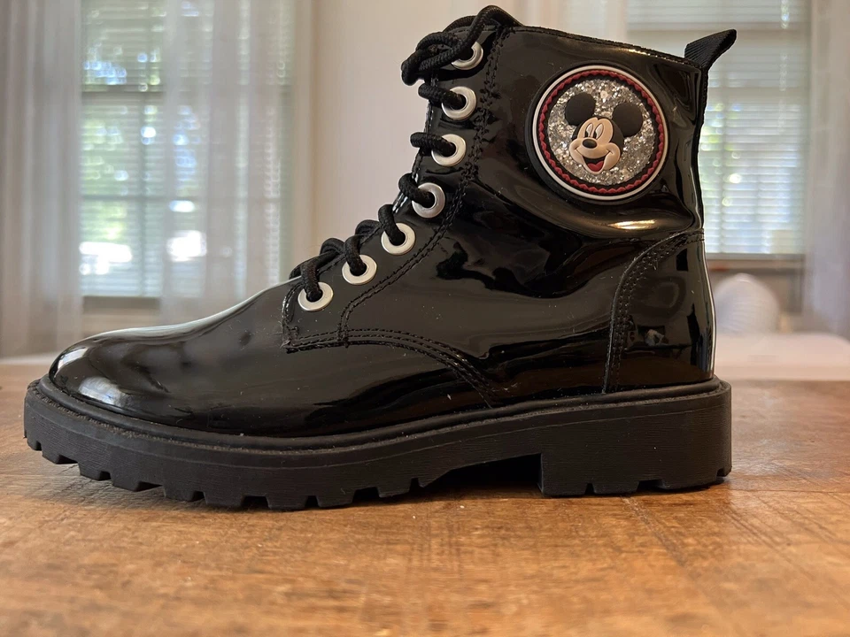Zara Disney 米老鼠黑色战斗靴 女孩 35 美国 5码 — 第 2/4 张图片