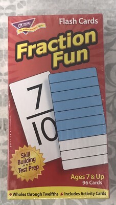 Trend Fraction Fun Flash Cards Educational Box New Sealed Teacher Clasroom