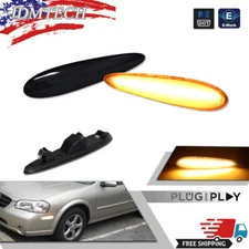 For 00-03 Nissan Maxima Smoked Amber Side Marker Lights Front Wheel Fender Lamps