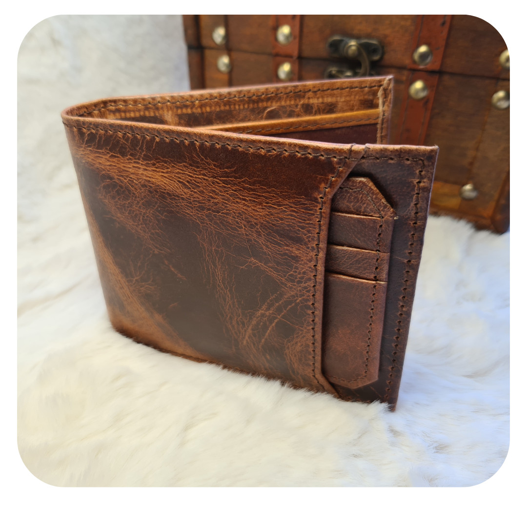 Handcrafted Rustic Men's Wallet, Pull Oil waxed  High Quality  Leather rrp£120 image 10