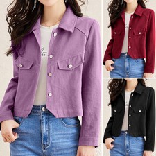 Zanzea Womens Buttons Lapel Neck Long Sleeve Tops Cardigan Casual Coat Jacket