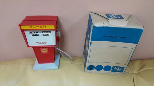 VINTAGE PIKO SPIELWAREN SHELL GAS PETROL PUMP TOY GERMANY GDR DDR 70s ORIG. BOX - Picture 3 of 12