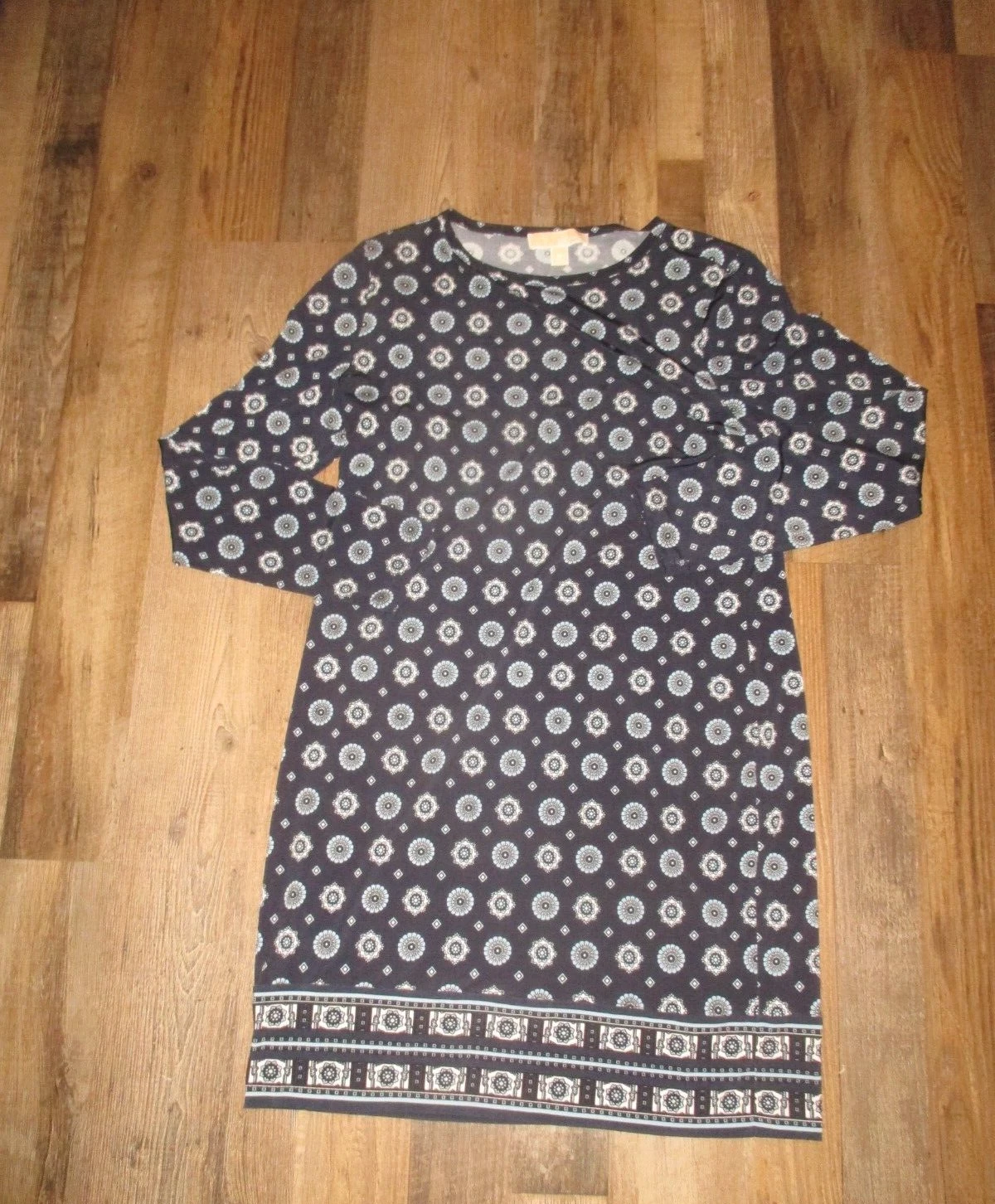 Abito a maniche lunghe MICHAEL KORS TAGLIA L MISTO POLIESTERE STAMPATO BLU MISTO