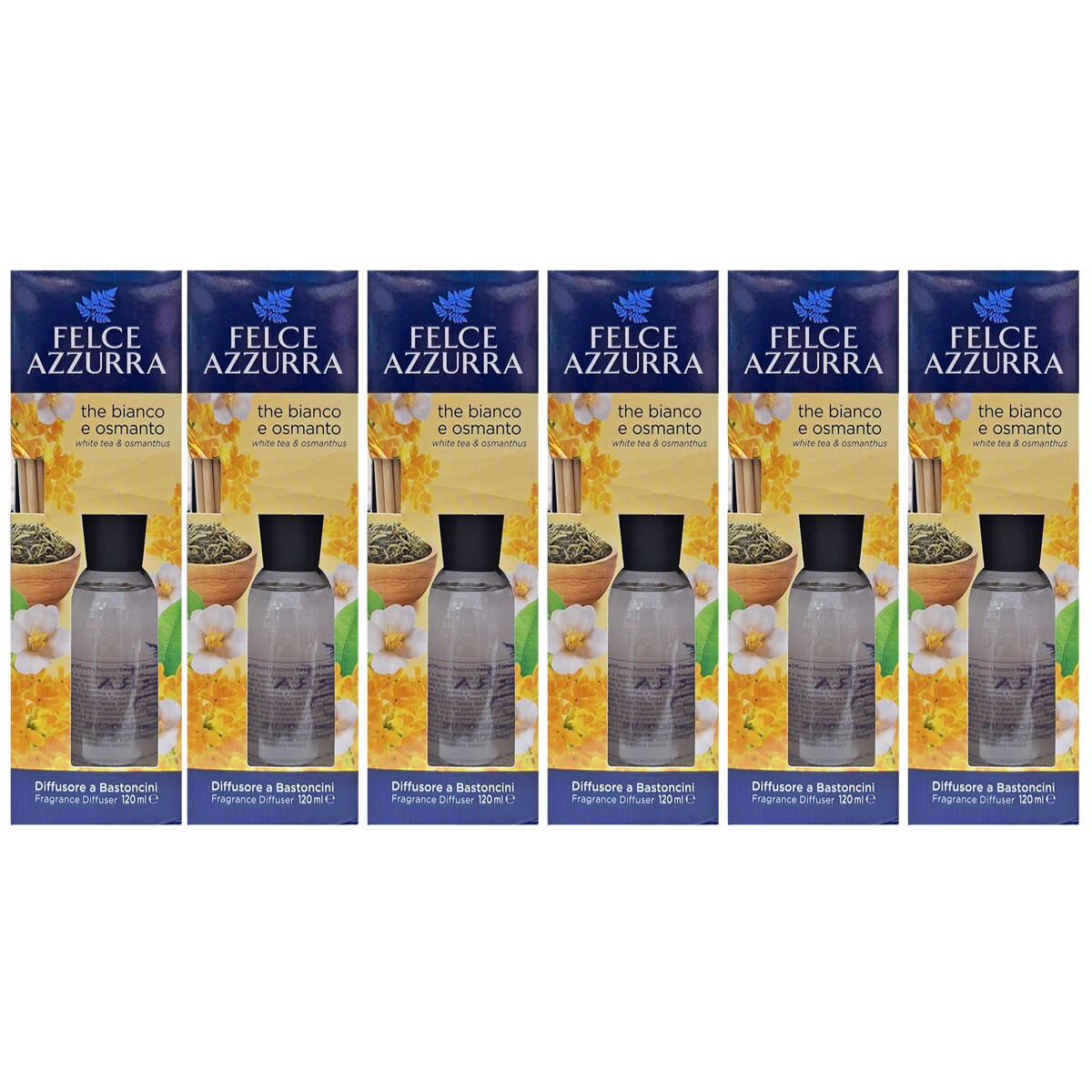 Offerta 6pz Diffusore Ambiente Felce Azzurra 120ml The e Osmanto