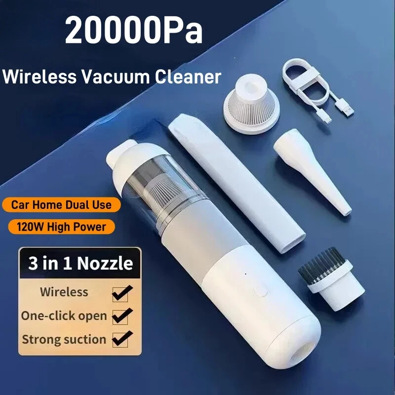 Hot Car Vacuum Cleaner 120W Strong Suction Wireless Handheld Cyclone Suction New - Image 2 of 4