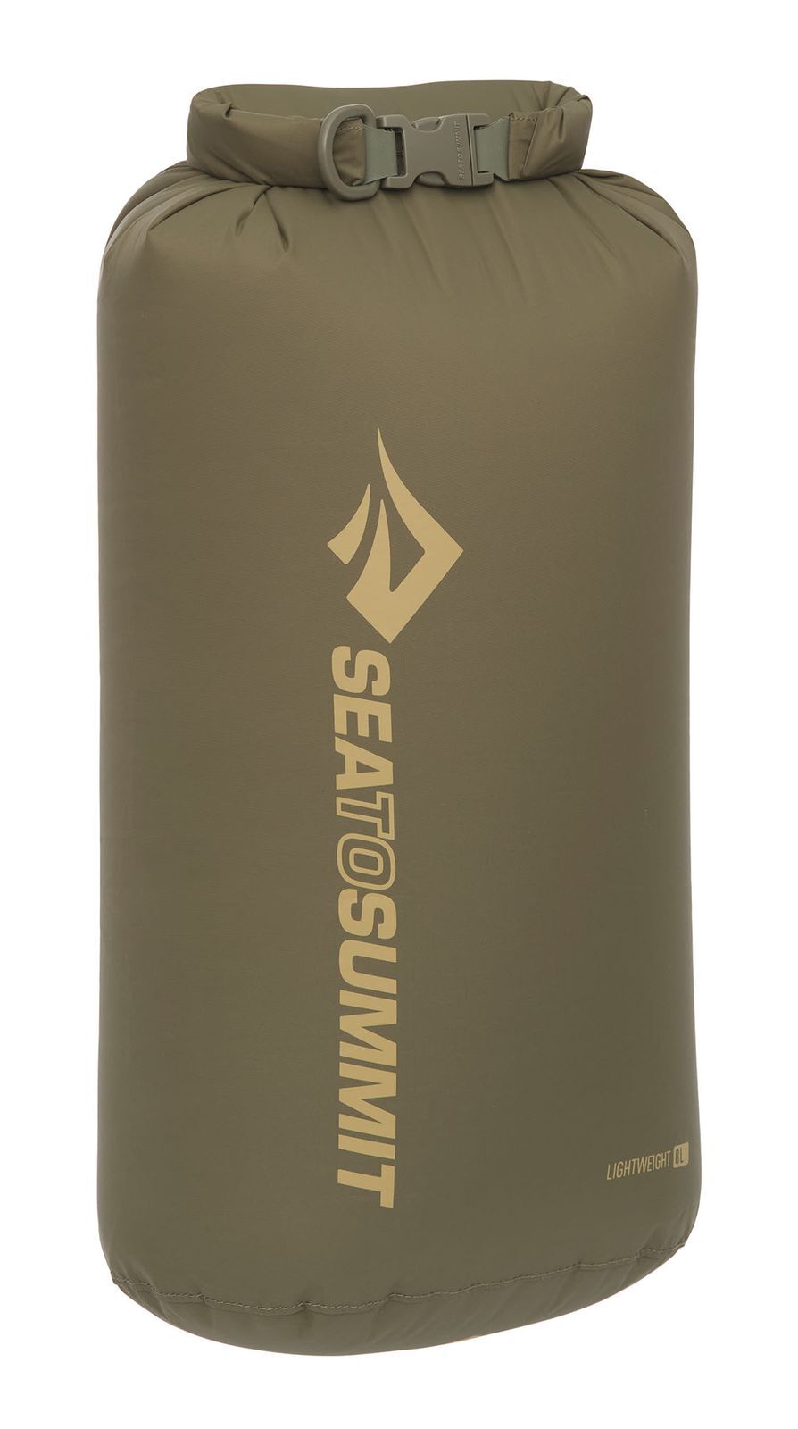 Sea to Summit - Lightweight Dry Bag M 8L - Waterproof Storage - Roll-Top Closure - Recycled Fabric - Base Lash Point & D-Ring - For Backpacking & Kayaking - 19.9 x 16.5 x 39cm - Olive Green - 67g - Image 2