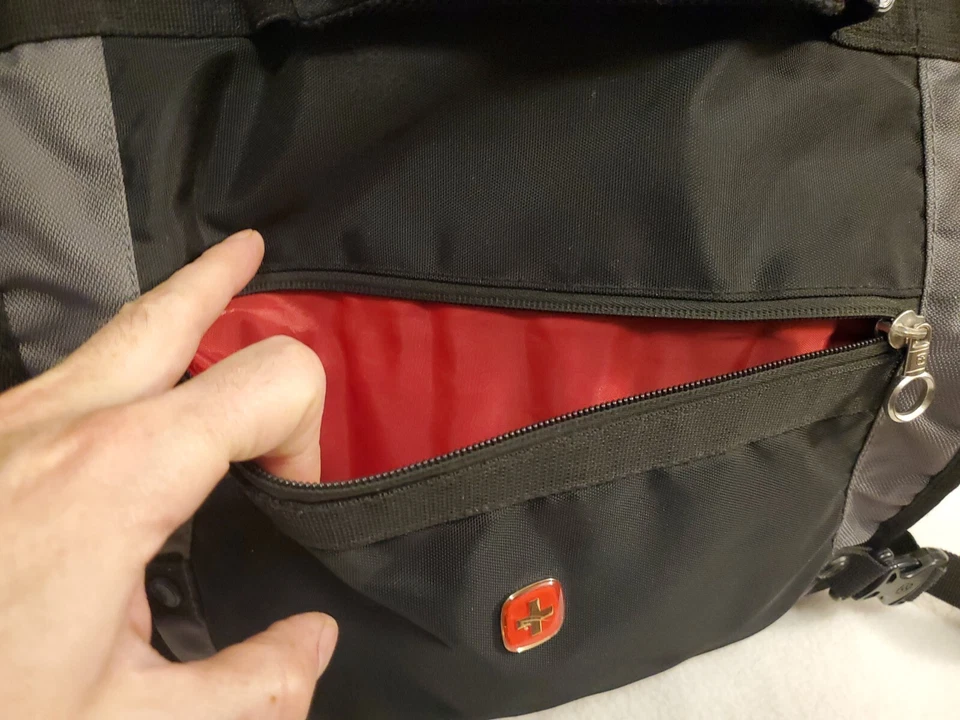 Bolso de hombro Swiss Gear Army Knife negro con correa bien hecho senderismo caminar Foto 2 de 4