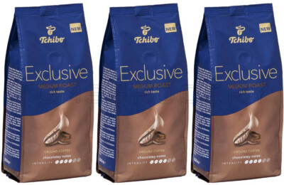 3 TCHIBO EXCLUSIVE Medium Roast Chocolatey Notes Ground Coffee 500g 17oz