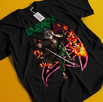 Urahara Kisuke Tshirt Bleach Anime T-Shirt Zaraki Shirt Ichigo Bankai Tee Aizen