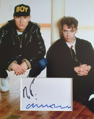 PET SHOP BOYS signiertes 14 x 11 Foto Display NEIL TENNANT, CHRIS LOWE COA