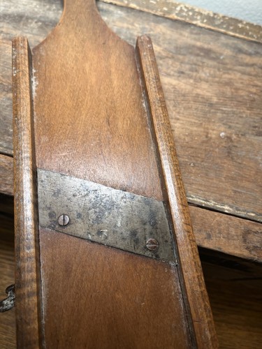 Antico mandolino primitivo in legno da cucina cavolo affettatrice fattoria Kraut - Foto 9 di 9