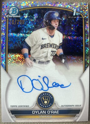 Dylan O'Rae 2023 Bowman Chrome 1st Speckle Refractor /299 Auto RC ...