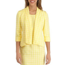 NEW KASPER JACQUARD YELLOW CAREER JACKET BLAZER SIZE 16 119