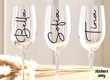 Vinyl Custom Name Sticker for Wine Gin Glass Name Bridal Hen Birthday Party
