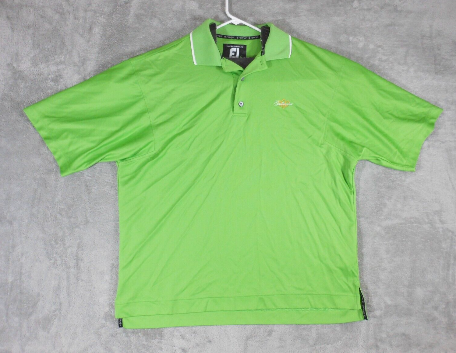 Footjoy Men's Large Green Gaillardia Logo Short Sleeve Polo Shirt-image