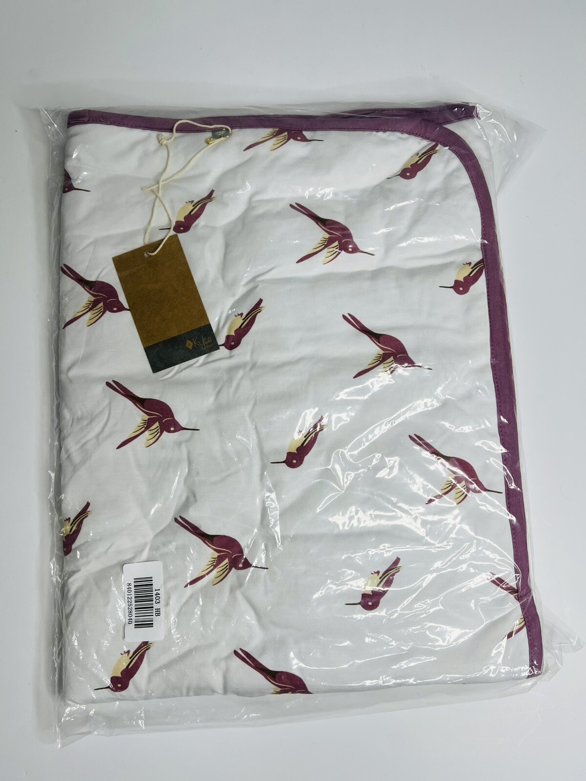 Kyte Baby Blanket Baby Sized Bamboo Retired Print Hummingbird Mulberry