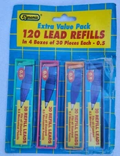 NOS 120 Vintage Dynamic Mechanical Pencil Lead Refills Pack of 4 Standard 0.5mm