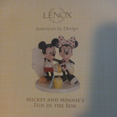 New Lenox Disney Fun in the Sun Mickey and Minnie Mouse Surfboard Beach NIB COA