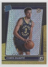 2021-22 Donruss Optic Rated Rookie Choice Black Gold Prizm 4/8 Chris Duarte 5ov
