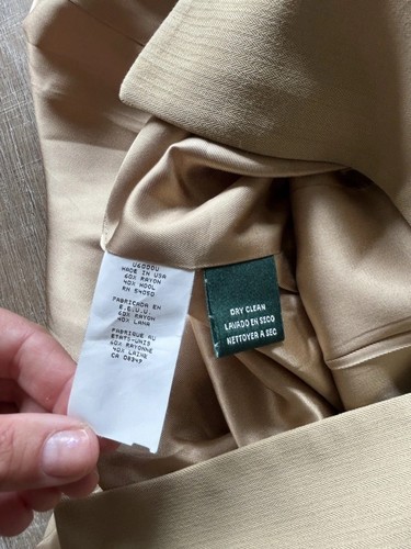 LAUREN RALPH LAUREN Women’s Safari Blazer Jacket Belted Trench 12 Wool Blend USA - Picture 6 of 14