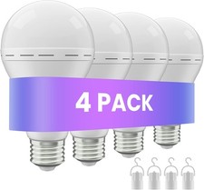 4Pack Emergency-Rechargeable-Light-Bulb, 1200mAh LED Light for Home,Camping