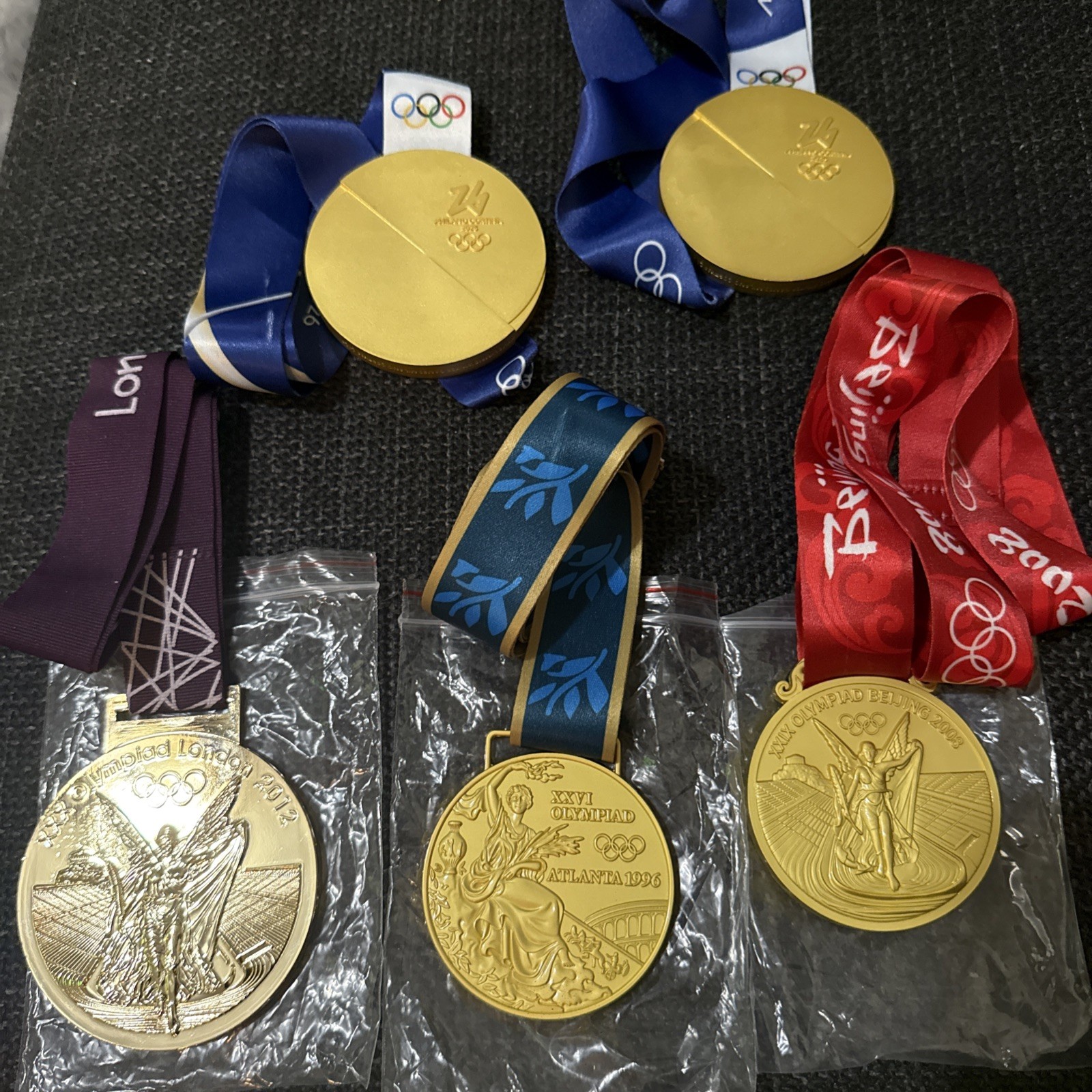 Olympic Style Medal Lot 1996 2008 2012 Milan 2026 Collector Set 5pc