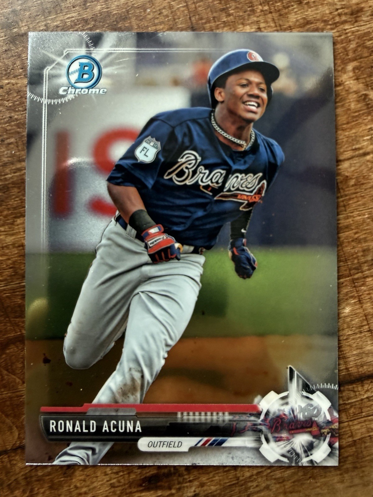 2017 Bowman Draft Chrome Ronald Acuna Jr. Prospect #BDC-39 Atlanta Braves