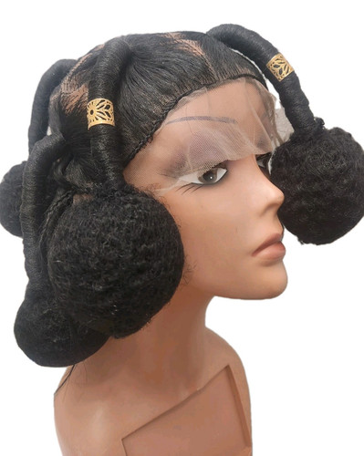 Synthetic Bantu Full Lace Braided Bun Wig African Braid Hair - Picture 2 of 7